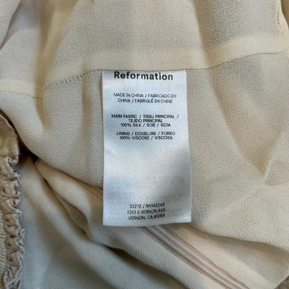 Reformation Silk Rita Top Cream & Black Lace Luxury Chic Soft Womens Size 10 - Picture 8 of 8